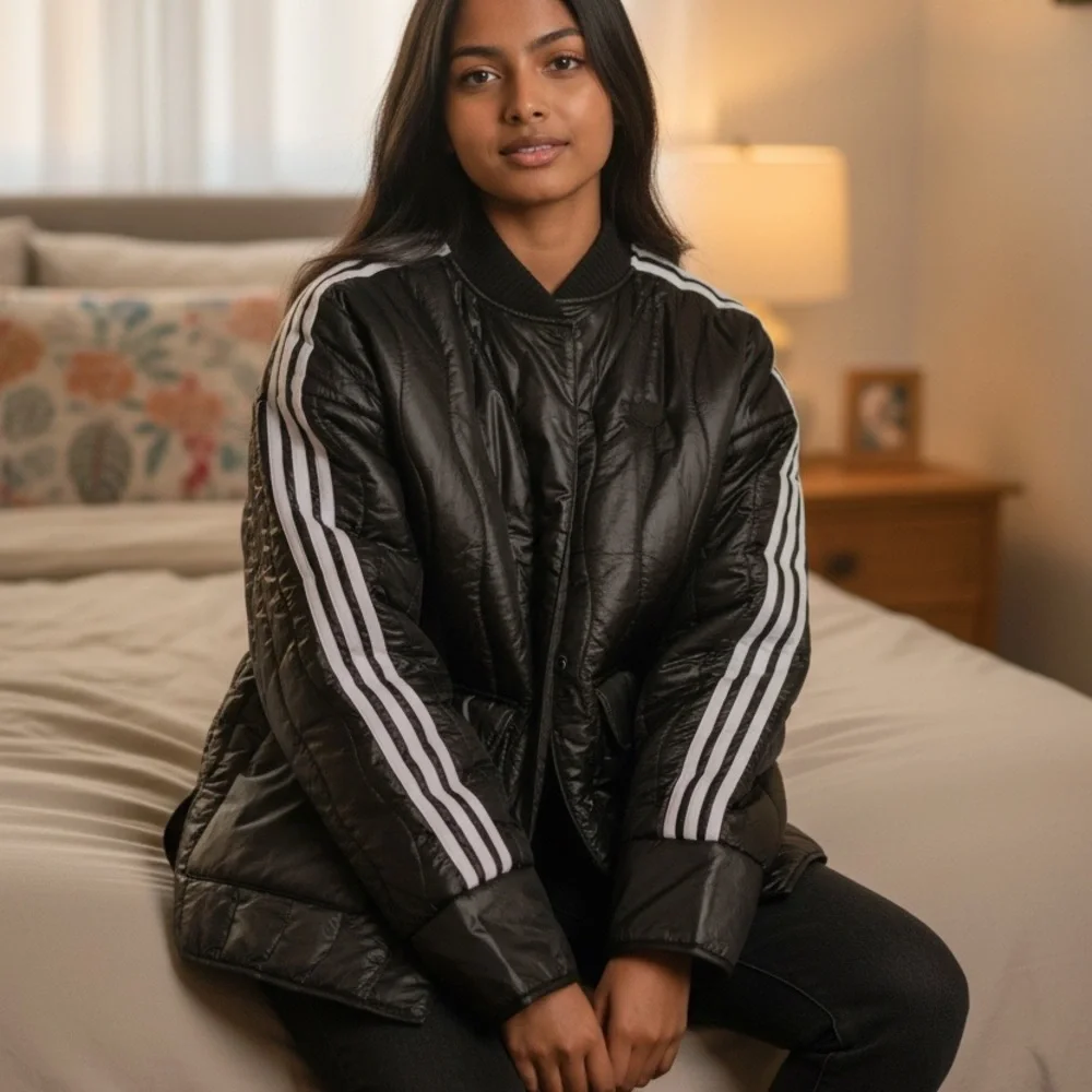 Adidas originals Women's Black Quilted Jacket. One size - Picture 7 of 7